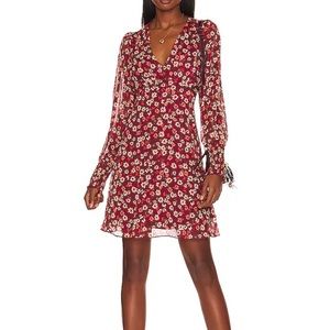 NWT BCBGENERATION Deep V Neck Skater Dress in Abstract Floral SIZE Medium